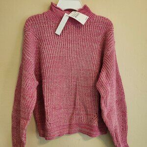 Abound/Nordstrom Mock Neck Pink-Raspberry Sweater
